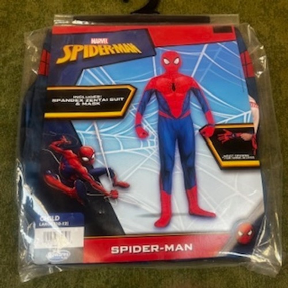 Marvel Spiderman Child Large 10-12 Costume‎ Spandex Zentai Suit Mask Jazwares